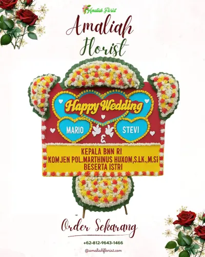 Karangan Papan Bunga Pernikahan di Sempalwadak
